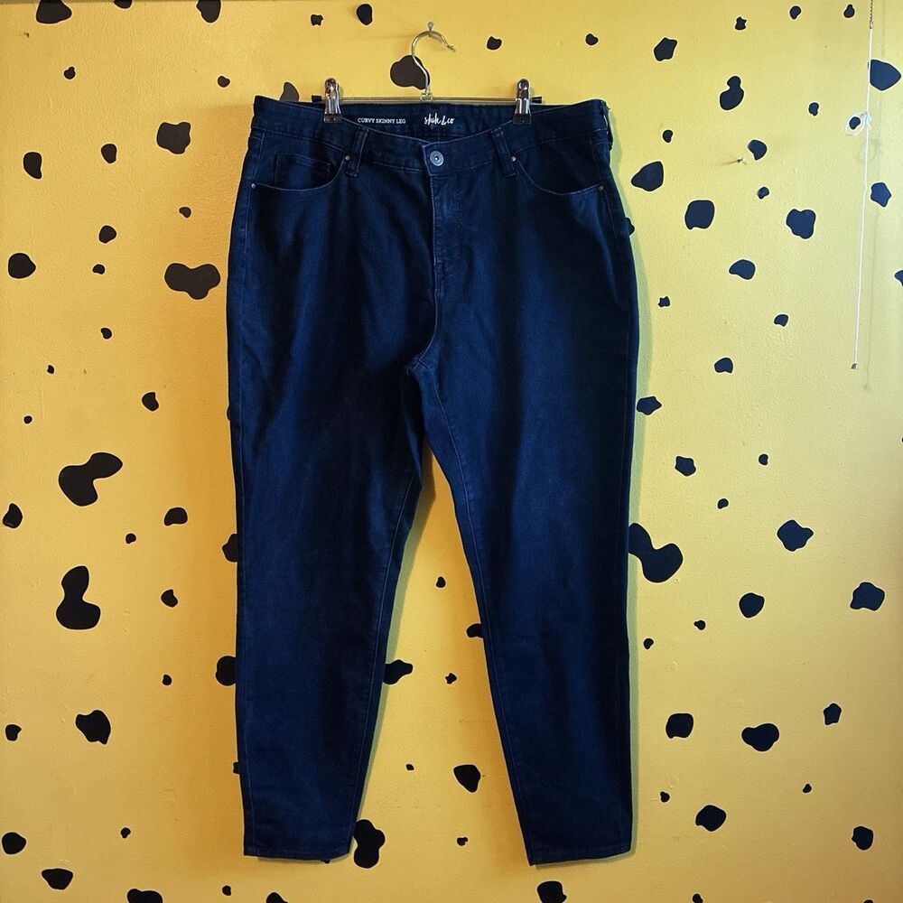 Style Co Curvy Skinny Leg Jeans Womens 16 Dark Wash Stretch Casual Streetwear